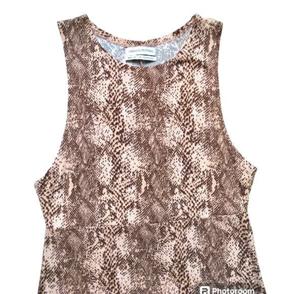 Urban Outfitters Women's Snake Print Sleeveless Front Slit Midi Dress Size M - Picture 4 of 11